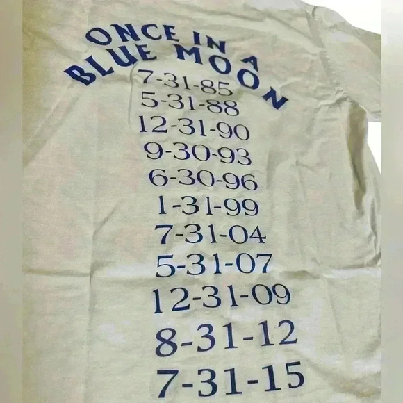 Vintage 90s Cartoon Blue Moon Listing Single Stitch Tee Size L - Picture 6 of 8